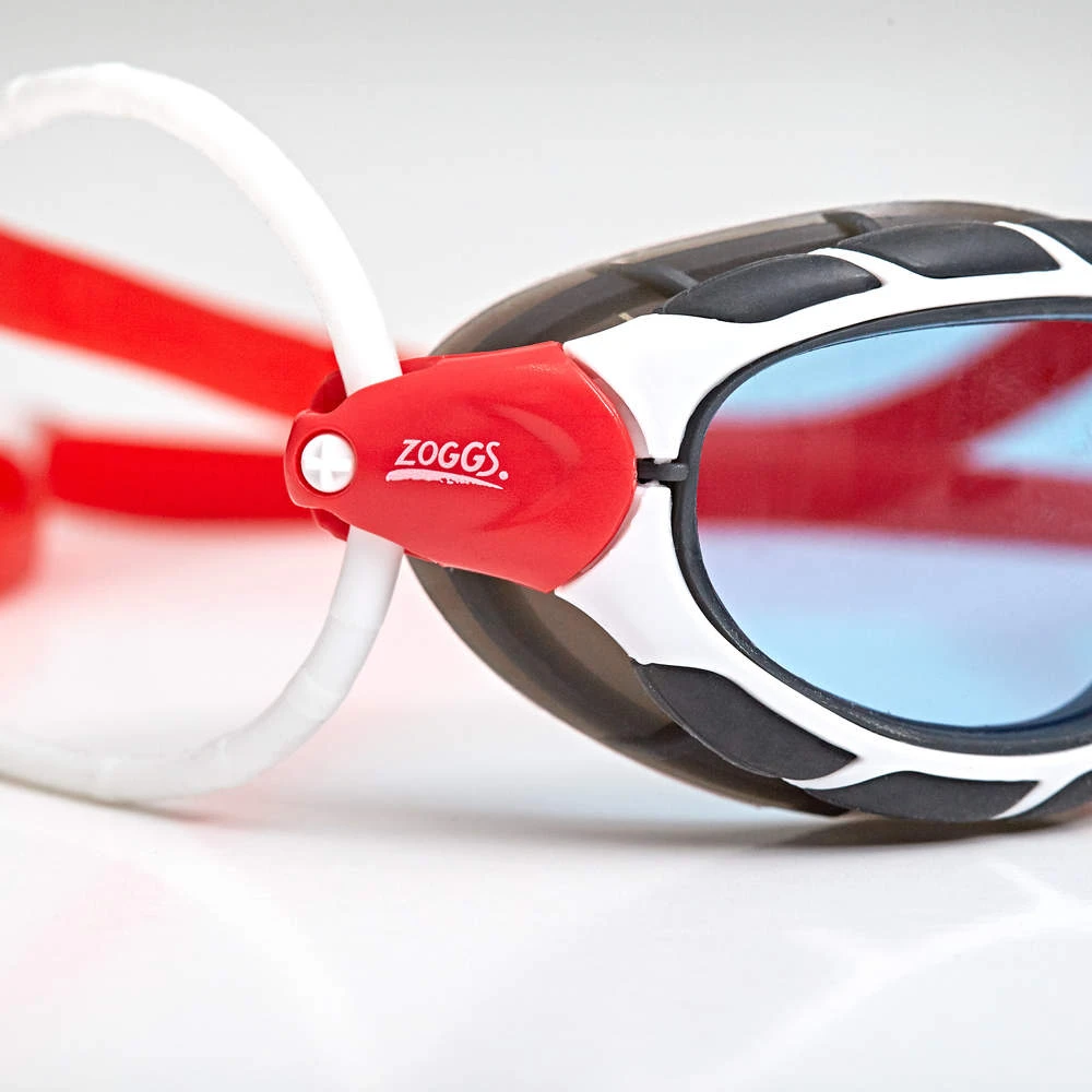 ZOGGS Predator Schwimmbrille - White Red / Tint Blue – Bild 2