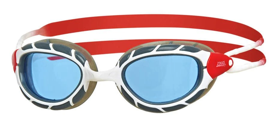 ZOGGS Predator Schwimmbrille - White Red / Tint Blue