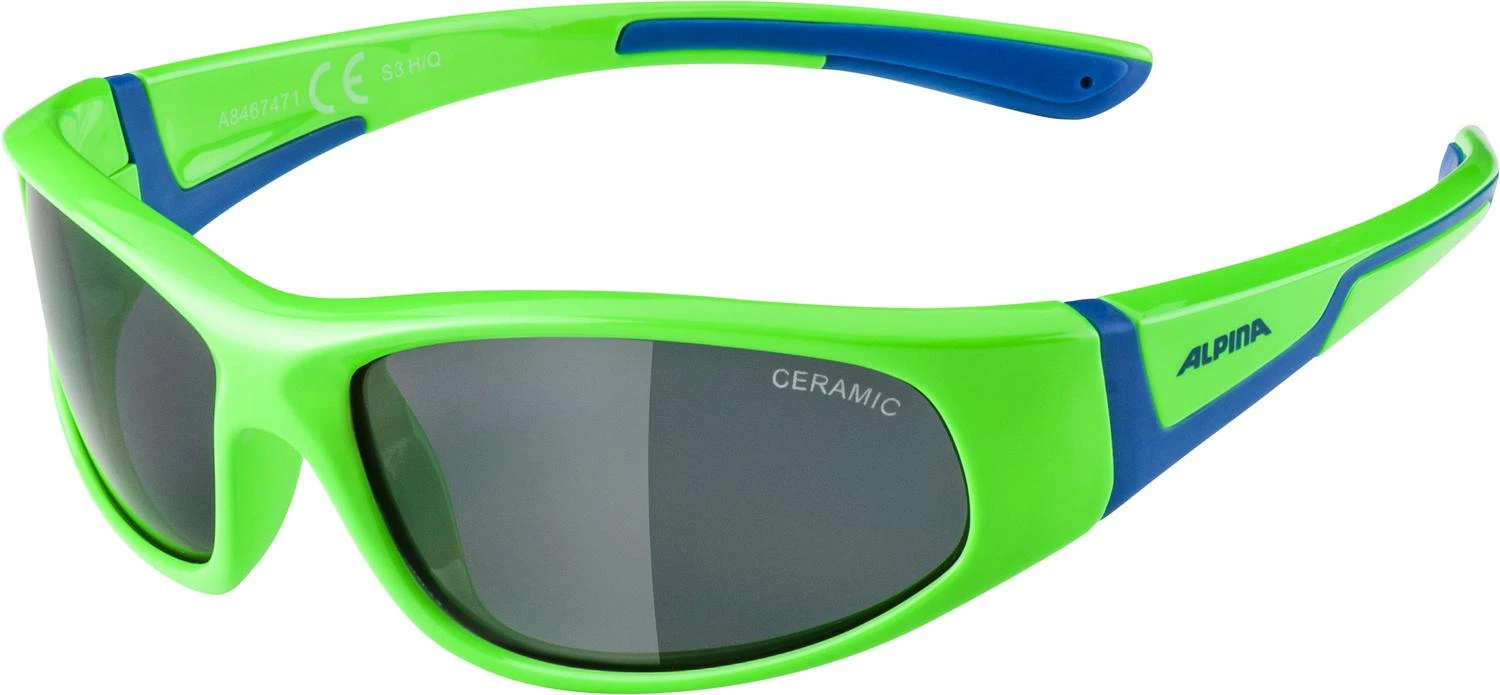 Alpina Flexxy Junior Kindersonnenbrille - Neon Green-blue Gloss