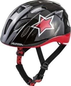 Alpina Ximo Flash Kinder Fahrradhelm - Black Red White Star