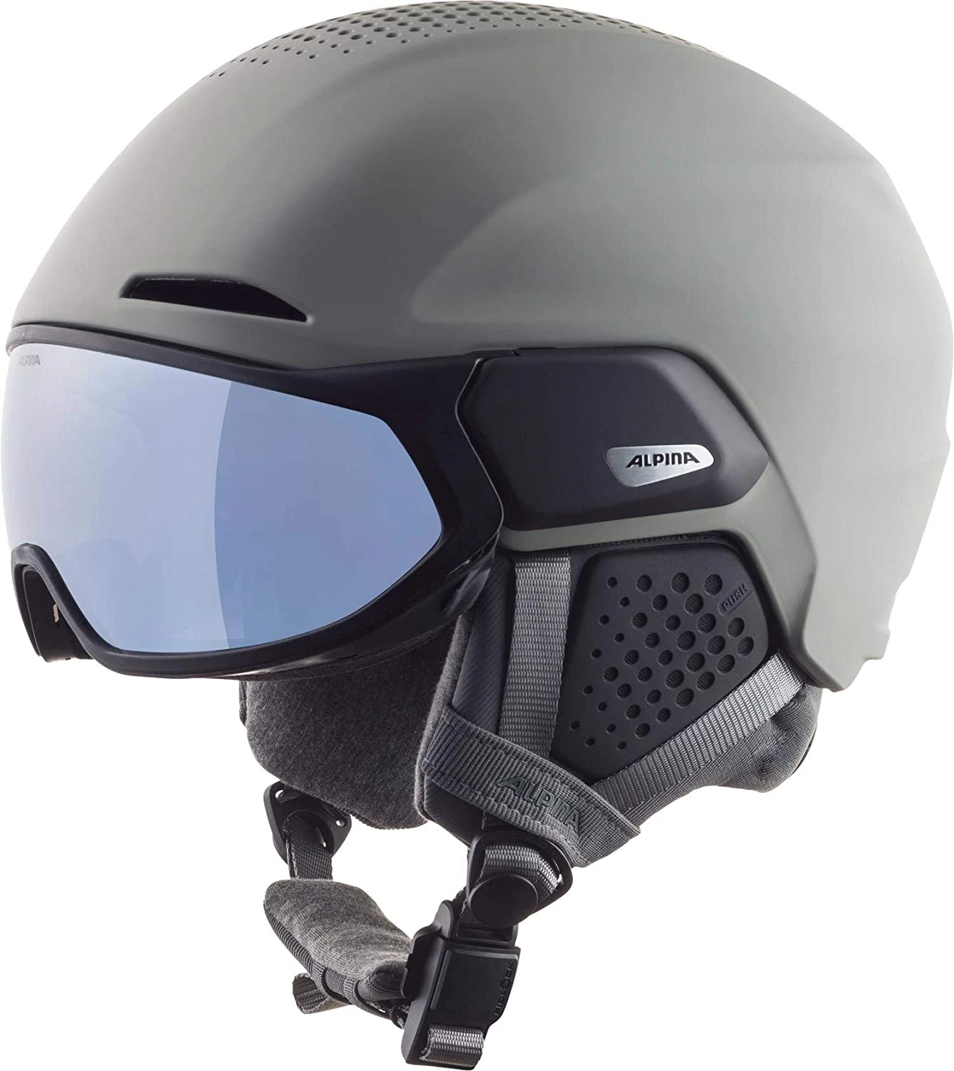 Alpina ALTO Q-LITE Visier Skihelm - Moon-grey Mat