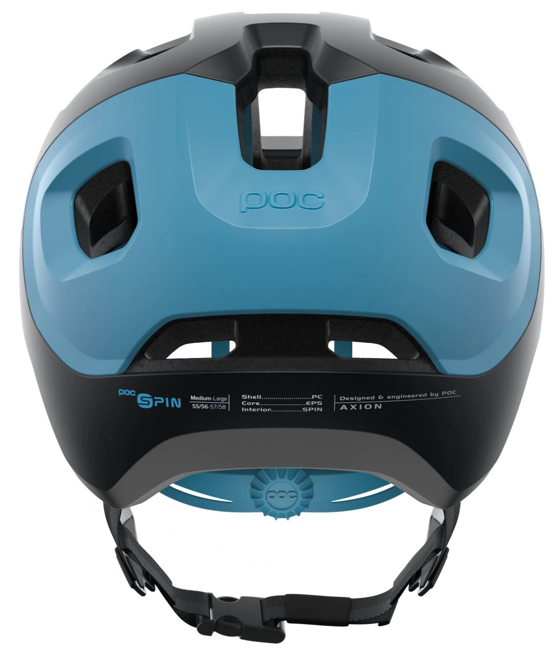 POC Axion Spin MTB-Fahrradhelm-Helm - Uranium Black/Basalt Blue Matt – Bild 4