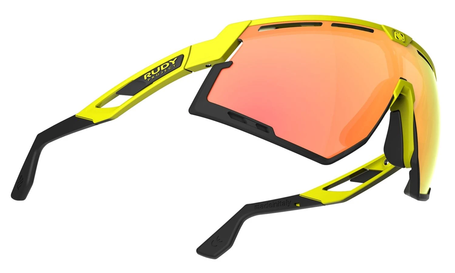 Rudy Project Defender Sportbrille - Yellow Fluo Gloss/ML Orange – Bild 3