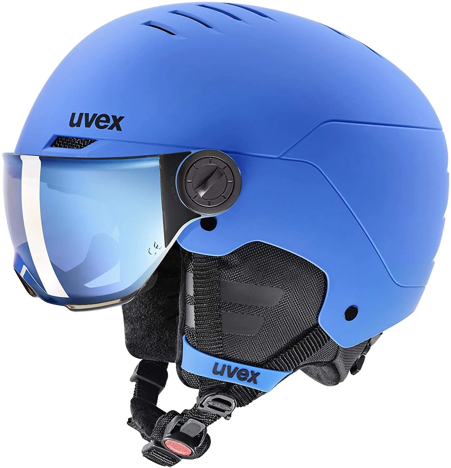 Uvex Rocket Jr. Visor Visier Kinder-Skihelm - Blue Mat