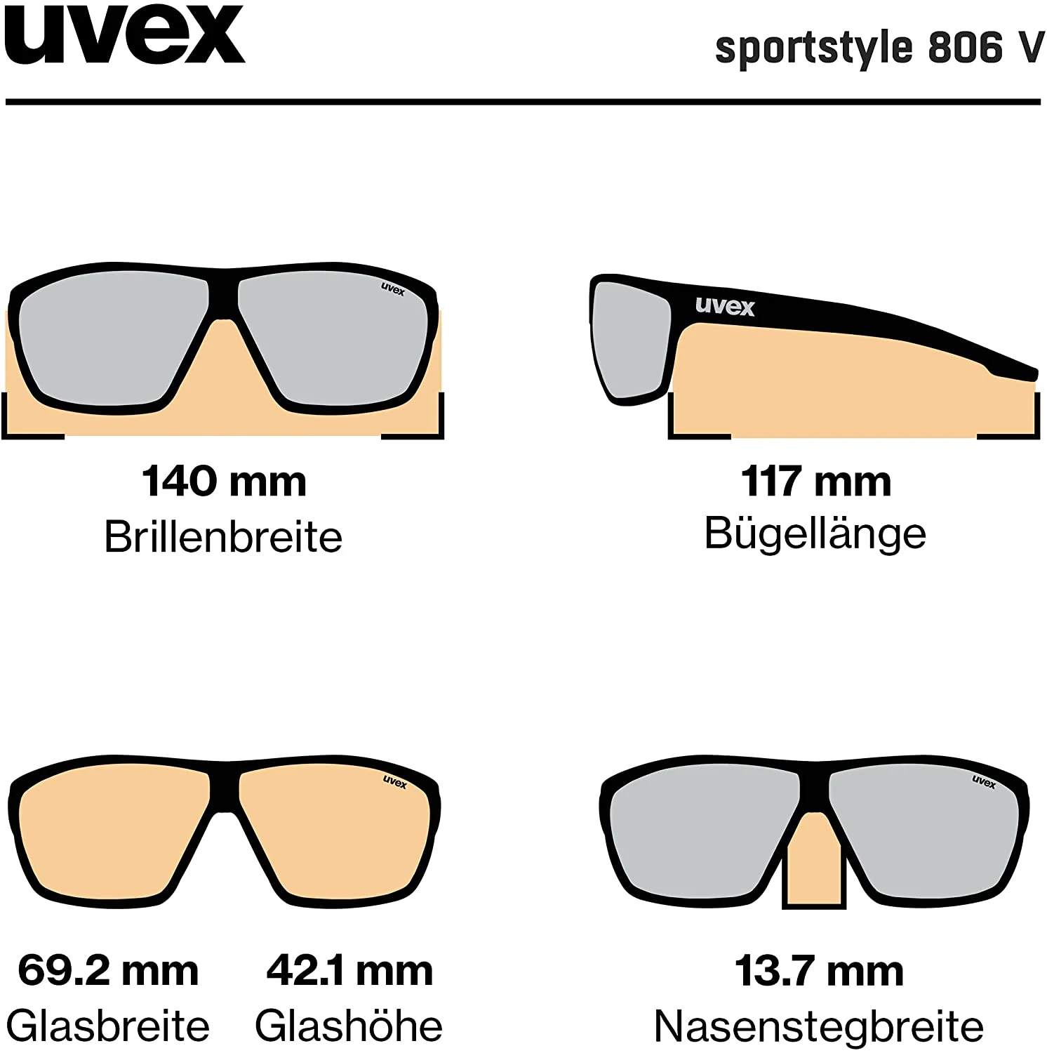 Uvex Sportstyle 806 V Vario Sportbrille - Black Mat – Bild 6